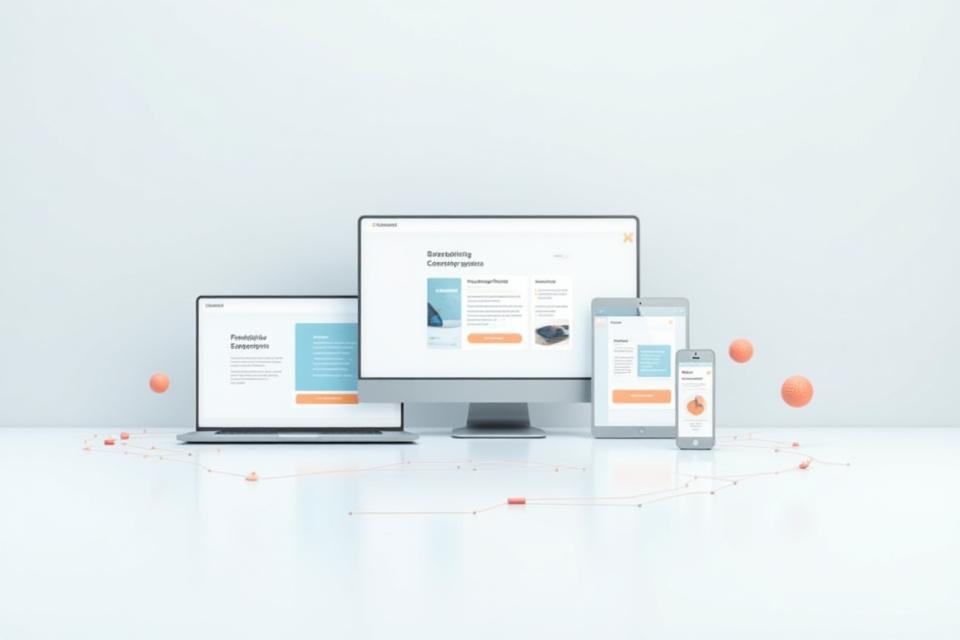 Responsive web design showcasing mobile, tablet and desktop layouts
